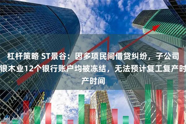 杠杆策略 ST景谷：因多项民间借贷纠纷，子公司汇银木业12个银行账户均被冻结，无法预计复工复产时间
