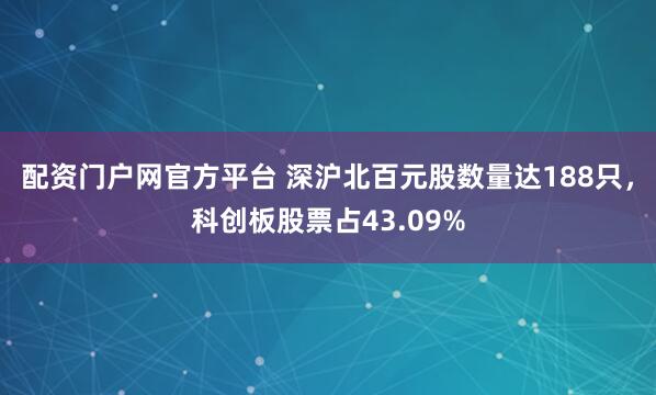 配资门户网官方平台 深沪北百元股数量达188只，科创板股票占43.09%